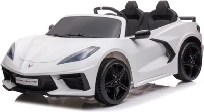 Produktbild von Kinder Elektroauto Corvette 12v, 2-Sitzer,Zwei Motoren+LED+Audio weiss
