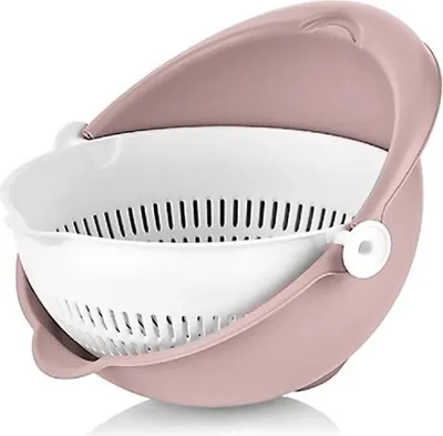 Image de Passoire de cuisine avec bol pivotant ø22 x 10,5 cm - Pratique & polyvalente Rose
