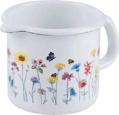 Produktbild von Riess Schnabeltopf Ø10cm 0,75 Liter Emaille Country Flora