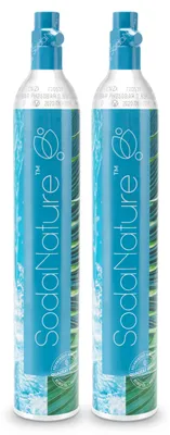 Produktbild von SodaNature® | 2x Premium 60L CO2 Zylinder für SodaStream (außer QC), Aarke etc. |  & Erstbefüllt in Deutschland | Natürliche Kohlensäure für 2x 60L | bis 2035 [425g]