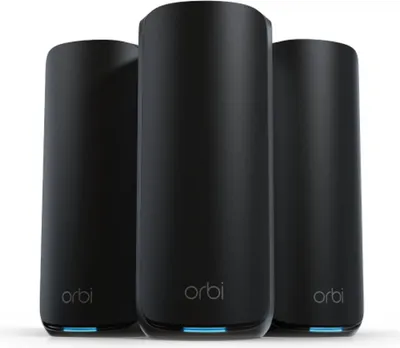 Produktbild von NETGEAR Orbi 870 Series RBE873 - WLAN-System - (Router, 2 Extender) - bis zu 836 m² - Netz 10GbE, 2.5GbE, Wi-Fi 7 Multi-Band