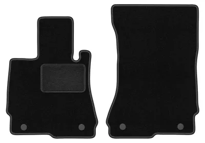 Productafbeelding van Velours voormatten voor Mercedes W221 2005-2013 (sedan) – 2-delig, zwart, op maat – Wielganizator LUX