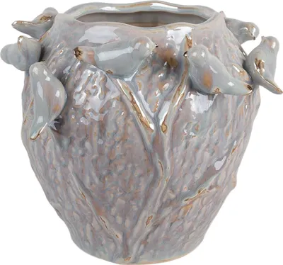Productafbeelding van Clayre & Eef bloempot, diameter 25 cm, hoogte 20 cm, blauw, terracotta