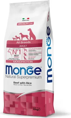 Image de Monge Monoprotein Bœuf & Riz Croquettes 12 kg