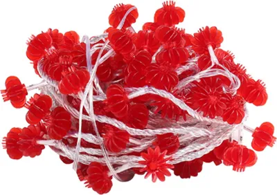 Produktbild von Rote chinesische Laternen-Lichterkette, LED-Lichtperlen, wasserdicht, Neujahr, mit PVC-Hülle für Innenhöfe, ohne Quaste, 6 Meter/19,7 Fuß 40