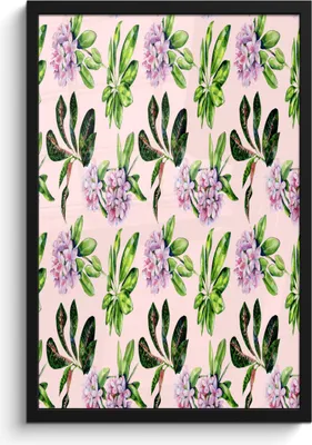 Produktbild von MuchoWow® MuchoWow® Gerahmtes Poster Blumen - Blätter - Hortensie 40x60 cm - Poster mit zchwarzem Bilderrahmen - Papierdruck - Wandbilder