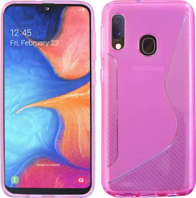 Obrázek produktu pro cofi1453® S-Line Case Bumper kompatibilní s Samsung Galaxy A20e (A202F) Silikonové pouzdro Nárazuvzdorné pouzdro na mobilní telefon TPU Case Cover Pink