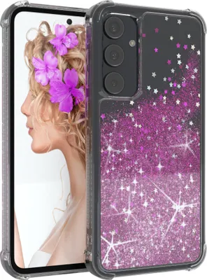 Produktbild von EAZY CASE - Glitzer Hülle kompatibel mit  Samsung Galaxy A35 Glitzer Schutzhülle, Soft Case, Backcover Transparent mit Motiv