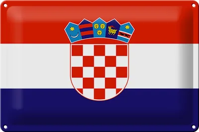 Produktbild von Blechschild Flagge Kroatien 30x20cm Flag of Croatia