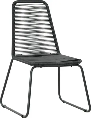 Produktbild von vidaXL Gartenstühle 2 Stk. Poly Rattan Schwarz