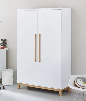 Produktbild von Kleiderschrank Babyzimmer RIJEKA-134 in weiß edelmatt, B/H/T: 116/193/58 cm