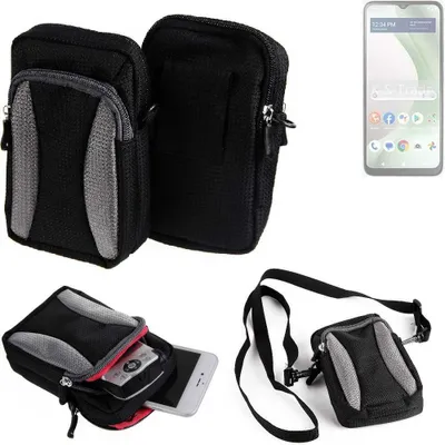 Produktbild von K-S-Trade Holster Schutz Hülle kompatibel mit BLU View 5 Handy Hülle Gürteltasche Umhängetasche mit Zusatzfach schwarz