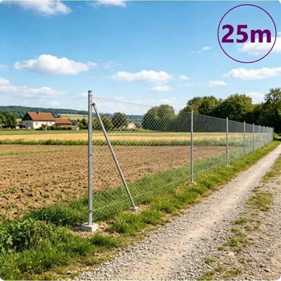 Productafbeelding van Paal voor omheining, UV-bestendig staal, duurzame constructie, UV-bestendig en corrosiebestendig staal, 2500 x 3,2 x 140 cm, WIT