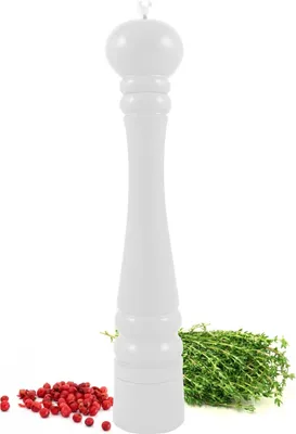 Immagine prodotto di Macinapepe 32cm Macinino per sale Macinino per spezie Bianco lucido