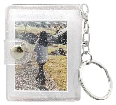 Produktbild von Mini Fotoalbum Schlüsselanhänger - Mini Album Schlüsselanhänger Mit 24 Taschen,Klarer Schlüsselring Ordner,Für Fotos, Erwachsene, Männer, Frauen, Für Geburtstag, Hochzeit, Schule, Geldbörse