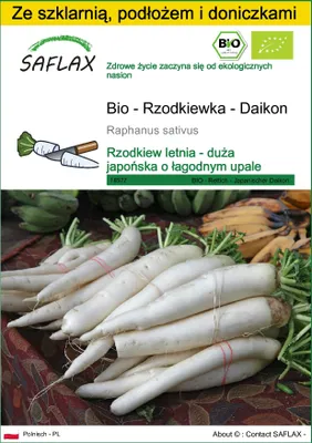 Zdjęcie produktu dla SAFLAX - Zestaw do uprawy - Bio - Rzodkiewka - Daikon - 100 Nasiona - Z mini szklarnią, podłożem uprawowym i 2 doniczkami - Raphanus sativus
