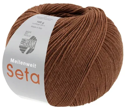 Produktbild von Lana Grossa MEILENWEIT 100 g SETA 4-fach Sockenwolle mit Seide, hochwertiges Garn Farbe 062 - Nougat