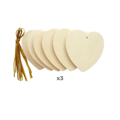 Produktbild von 24 Holzherzen zum Aufhängen 6 cm