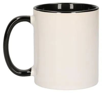 Produktbild von Kaffeebecher / Teetasse - 300 ml - Weis/schwarz - Keramik