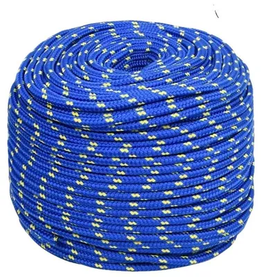 Image de Corde de bateau, charge de rupture de 420 kg, longueur de 25 m, bleu