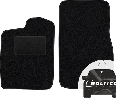 Produktbild von moto-MOLTICO Vorne Fußmatten Auto Velours Autoteppiche Schwarz Automatten Set 2-teilig passend für Opel Vectra A 1988-1995
