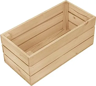 Produktbild von Rechteckige Holzkiste – Dekorative Box aus Holz , Pflanzentopf, Aufbewahrungsbox - 40x20x17 cm - Ideal für Dekoration, Blumen & Organisation
