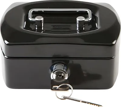 Immagine prodotto di Idena cash box mini 125x95x60mm, nero - metallo, 6 scomparti