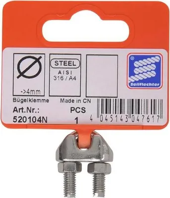 Produktbild von Seilklemme 4-5mm, A4 RVS AISI 316