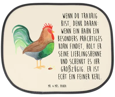 Produktbild von Mr. & Mrs. Panda blendschutz auto Hahn Korn - Vintage - Geschenk, Sonnenschutz Seitenscheibe, Seitlicher, Sonnenblende, Eier, Bauernhof, Henne, Natur, Fürs