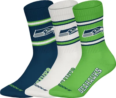Produktbild von Huddle Uni Freizeitsocken Seattle Seahawks Crew 3-Pack NNY/WHT/GRN - Größe 43-46