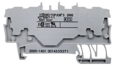 Productafbeelding van WAGO 2000-1401 - Doorgaande klem voor 4 draden, geschikt voor draden met een diameter van 0,14 - 1,0 mm