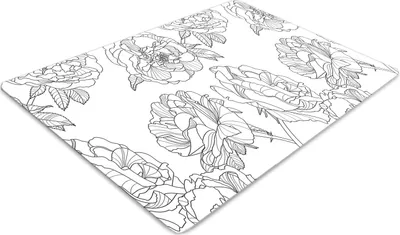 Produktbild von Stuhlunterlage Bürostuhlunterlage 120 cm x 90 cm Bodenmatte Bürostuhlunterlage - Gezeichnete Rosen
