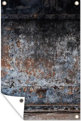 Produktbild von MuchoWow® 40x60 cm Outdoor-Poster Gartendeko Sichtschutz Garten Poster für den Garten  Eisen - Vintage - Rost - Grau - Braun - Abstrakt