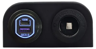 Produktbild von ProRide 12-24V USB/USB-C Autoladegerät 2 Anschlüsse 100W QC3.0 Blau