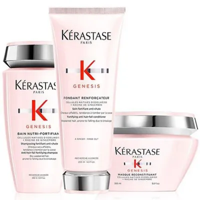 Produktbild von Kérastase Haarpflegeset Genesis Bain Nutri-Fortifiant 250 ml, Genesis Fondant Renforcateur 200 ml und Masque Reconstituant 200 ml (Shampoo, Spülung und Maske)