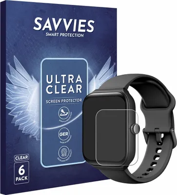 Produktbild von 6x Für Toobur IDW16 1.95" Schutzfolie Savvies Displayschutz Display Schutz Folie Klar Transparent