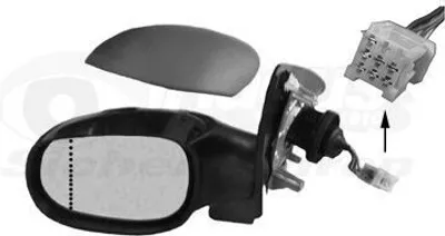 Produktbild von VAN WEZEL 4028807 Außenspiegel Seitenspiegel Links passend für PEUGEOT 206 Schrägheck (2A/C) Asphärisch Beheizt Grundiert