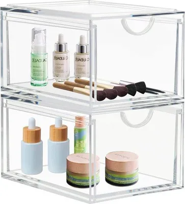 Image de Boîtes en acrylique empilables pour le maquillage et les cosmétiques