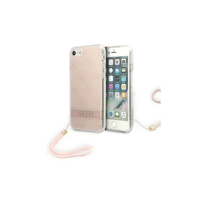 Produktbild von Guess GUOHCI8H4STP iPhone SE 2022 / SE 2020 / 7/ 8 pink/pink Hardcase 4G Print Strap Handyhülle