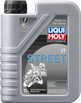 Obrázek produktu pro Liqui Moly Motorbike 2T Street 1 litrový kanystr / API TC, ISO L-EGC, JASO FC,TISI polosyntetika