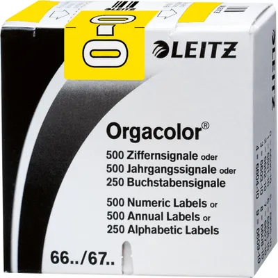 Produktbild von Leitz Buchstabensignal Orgacolor® Orgacolor Registratursysteme O selbstklebend Kunstdruckpapier gelb