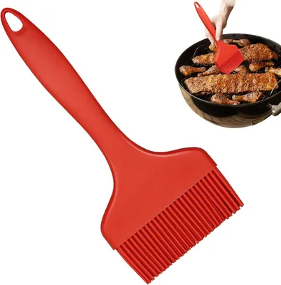 Immagine prodotto di Spazzola in silicone - Spazzola per salse - Spazzola grande per cottura BBQ - Spazzola extra larga per grigliare, cucinare e cuocere - Spazzola da cucina resistente al calore Spazzola per alimenti BBQ (rosso, 21*9,3 cm)