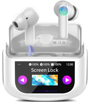 Productafbeelding van KI-vertaler, oortjes 3-in-1, real-time spraakvertaler oortjes, 164 talen met ANC-microfoon en app, Bluetooth-oortjes met vertaler, 7 modi, 48 uur batterijduur, wit