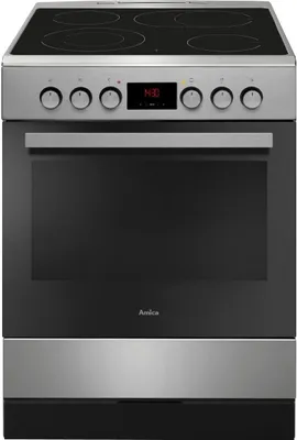 Produktbild von Amica SHC 913 001 E, Freistehender Herd, Schwarz, Edelstahl, Drehregler, Berührung, Edelstahl, schwarz, Edelstahl, Vorne oben