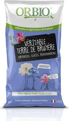 Produktbild von Torf Heideerde, ORBIO, 40 L, Substrat für säureliebende Pflanzen, Verbesserte Drainage
