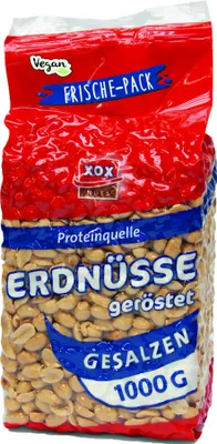 Produktbild von XOX Erdnüsse gesalzen schonend geröstet knackig lecker 1000g