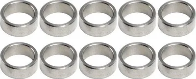 Obrázek produktu pro Sada vnějších kroužků RVS, 10 kusů, vnitřní průměr 12 mm, vnější průměr 15 mm.
