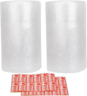 Produktbild von Luftpolsterfolie 300 mm x 22 m, 2 Rollen, für Umzug, 20 Aufkleber, perforiert