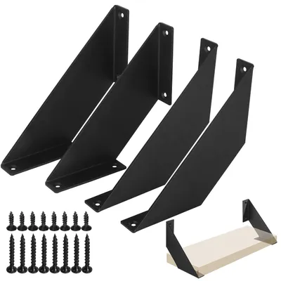 Immagine prodotto di Set di 4 supporti metallici neri per mensole a parete