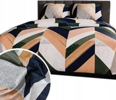 Productafbeelding van Beddengoedset 220x200, katoensatijn, Triana, geometrisch patroon, meerkleurig